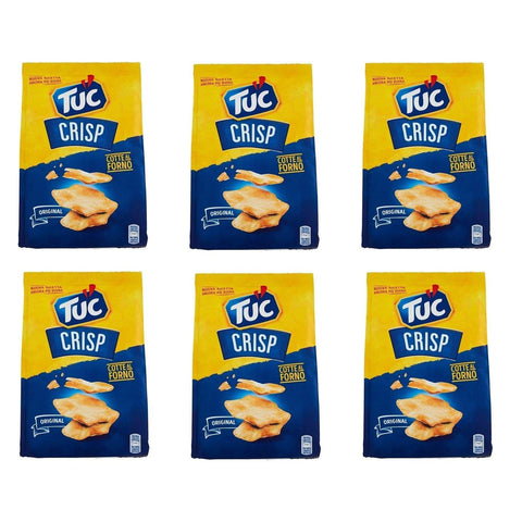 Tuc Crisp Salzgebäck Crackers Gebacken gesalzen Meersalz 6x100g Original italienisch Snack