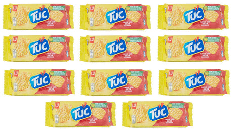 Tuc Bacon Gusto = Cracker mit Schinkenspeckgeschmack Salzige Backware 11x100g Original italienisch Snack