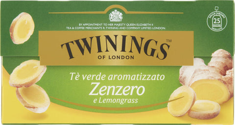 Twinings Grüner Tee GINGER GREEN TEE ZENZERO TE GREEN AND LEMONGRASS 25 FILTERS 70177174453