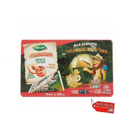 Valfrutta Fruchtsaft 12x Valfrutta I Triangolini Pesca Pfirsich Fruchtsaft 8x100ml 8001440127984