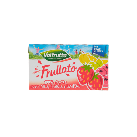 Valfrutta Fruchtsaft 8x Valfrutta Frullato Mela,fragola e lampone 100 % Frucht-Smoothie mit Apfel-Erdbeer- und Himbeergeschmack, 3 x 125 ml 8001440126987