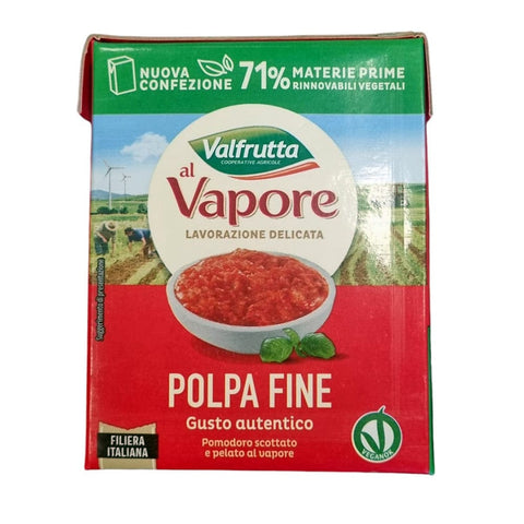 Valfrutta Tomatensauce 8x Valfrutta Green Polpa fine 100 % italienische Tomatenstücke 390gr 8001440134296
