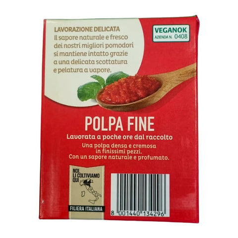Valfrutta Tomatensauce 8x Valfrutta Green Polpa fine 100 % italienische Tomatenstücke 390gr 8001440134296