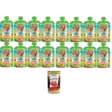 Valfrutta Triangolini Gemischtes Obst Valfrutta Triangolini Morbidini Polpa di Pera Senza Zuccheri Aggiunti Weiche Valfrutta-Dreiecke aus Birnenmark ohne Zuckerzusatz 16x90 g italienisch Original 8032804040014