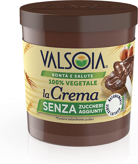 Valsoia Haselnuss Gemüsecreme mit Kakao und Hafer 100% pflanzlich gluten und palmölfrei laktosefrei 6x 200 g italienisch Original