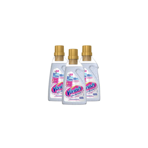 Vanish Fleckenbehandlung Vanish Oxi Action Powerweiss Gel – 3 x 750 ml - Fleckenentferner und Wäsche-Booster Gel ohne Chlor – Für weiße Wäsche 4251758420985