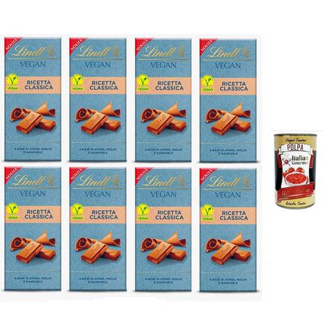 Vegane Schokolade Ricetta Riegel Vegane Schokolade Ricetta Classica, auf Haferbasis, Maissirup und Mandeln 8x 100gr Original italienisch inkl. Italian Gourmet Polpa 400g 8032804040014