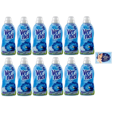 Vernel Flüssiger Weichspüler Vernel Aroma Therapy Ammorbidente Concentrato Konzentrierter Flüssiger Weichspüler Frangipani,28 Wäschen,700ml 12er-Pack Original italienisch inkl. 1er-Pack Kostenlos FELCE AZZURRA Talkumpuder, 100g-Beutel 8001280026102