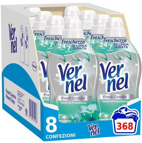 Vernel Flüssiger Weichspüler Vernel Fresh Control Weichspüler neutralisiert Gerüche, Duft frischer Wind, 8 x 46 Waschgänge, insgesamt 368 Waschgänge 8015500646711