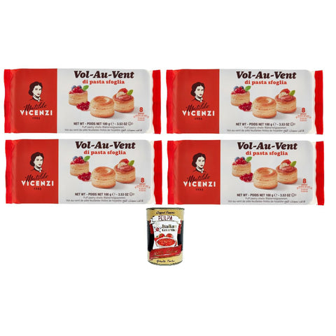 Vicenzi Matilde vicenzi vol-au-vent di pasta sfoglia Blätterteig 4x100 g italienisch Original + kostenlos polpa 400 g