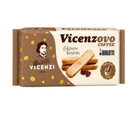 Vicenzi Kekse 12x Vicenzi Vicenzovo Savoiardi al Caffè Bialetti Löffelbiskuits mit Kaffeegeschmack 200g