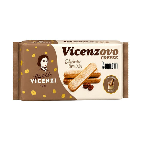 Vicenzi Kekse 12x Vicenzi Vicenzovo Savoiardi al Caffè Bialetti Löffelbiskuits mit Kaffeegeschmack 200g