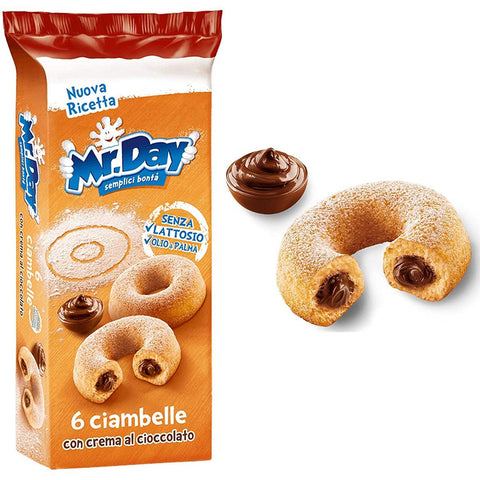 Vicenzi Mr. Day Ciambelle con crema al cioccolato Donuts mit Schokoladencreme Kuchen brioche abgepackte Snacks 6x 288g italienisch Original