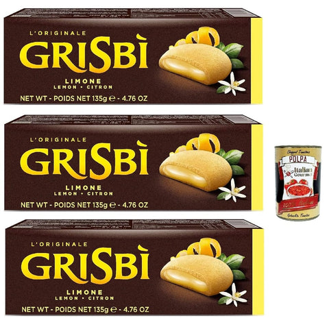 Vicenzi Kekse Vicenzi Grisbi Limone 3x 150g cookies riegel kuchen Kekse Zitronencreme Zitrone Original italienisch inkl. Italian Gourmet Polpa 400g 8032804040014