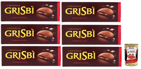Vicenzi Snack Kuchen & Backwaren MATILDE VICENZI Biscotti Grisbi Cioccolato - Italienisches Biskuitgebäck mit Schokoladenfüllung 150g x 6 Pakete, biscuits cookies riegel + Italian Gourmet polpa 400g 8000350007911
