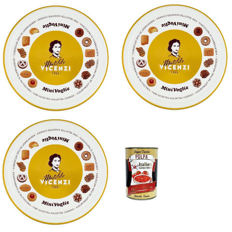Vicenzi Matilde Biscotti Minivoglie, Auswahl an Gebäck, Shortcruste Shortbread Chocolate, Sahne oder Marmelade, Butter oder Kakao Shortbreads in einer Blitzbox,3x 500 g italienisch Original