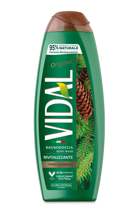 Vidal - Duschgel Original Pino Classico revitalisierende Formel Duft Kiefer Dermatologisch getestet 500 ml italienisch Original