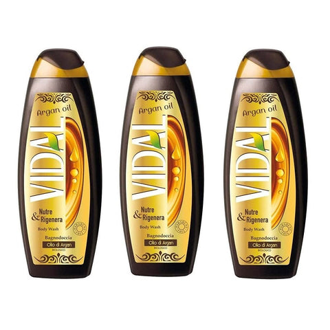 Vidal Olio di Argan Bagnodoccia Bio Duschgel Arganöl Duschgel Nährt und Regeneriert 3x500ml Original italienisch Pflege