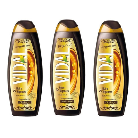 Vidal Olio di Argan Bagnodoccia Bio Duschgel Arganöl Duschgel Nährt und Regeneriert 3x500ml Original italienisch Pflege