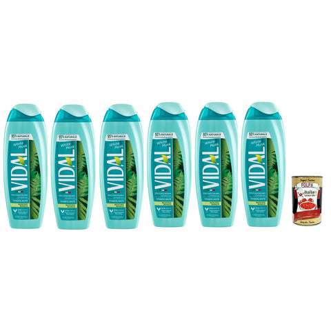Vidal docciagel muschio bianco, Duschgel, Moschus, weiß, 250 ml, 6x 250 ml Original italienisch inkl. Italian Gourmet Polpa 400g