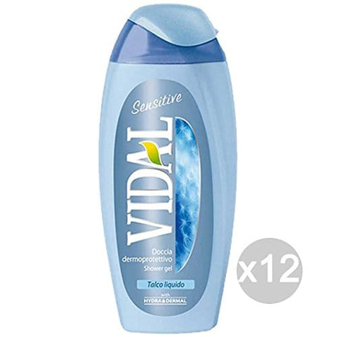 VIDALFORCE Vidal 1222 Dusch Set Flüssigpuder Sensitive 250 Pflege und Reinigung des Körpers 12 Stück italienisch Original