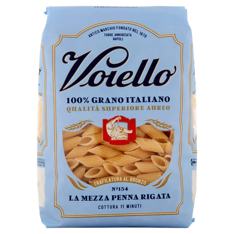 Voiello Kurze Pasta Voiello Nudeln, halbe Stifte, gestreift, Nr. 154, 500 g, 100% italienische Körner, Bronzedrahtzieher 8076810500568