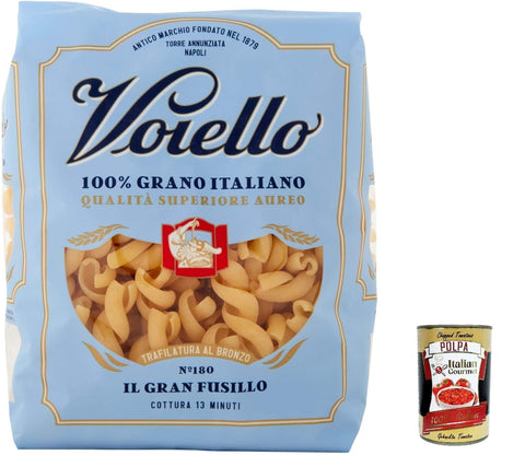 Voiello Nudeln & Pasta 10x Voiello Pasta Gran Fusilli Nudeln 100 % italienische N180 500g + Italian Gourmet Polpa 400g 8076810791935