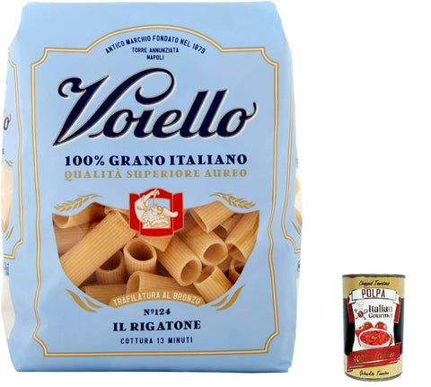 Voiello Nudeln & Pasta 10x Voiello Pasta Il Rigatone Nudeln 100 % italienische N142, 500g + Italian Gourmet Polpa 400g 8076810500483