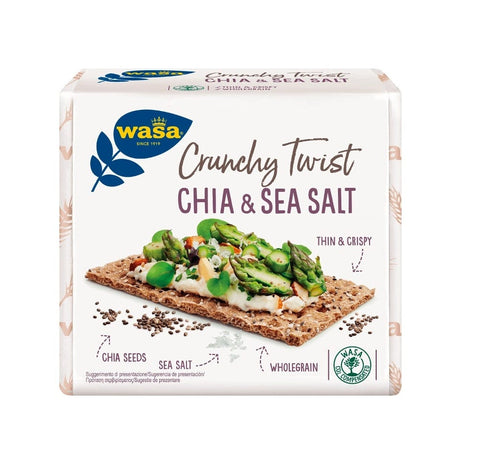 Wasa Crackers Wasa Crunchy Twist Chia & Sea Salt Cracker mit Chiasamen und Meersalz 245g 7300400482813