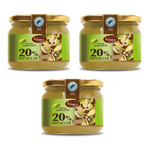 WITOR'S Crema Spalmabile al Pistacchio Streichfähige Creme mit Pistazien 3x220g Original italienisch Aufstrich
