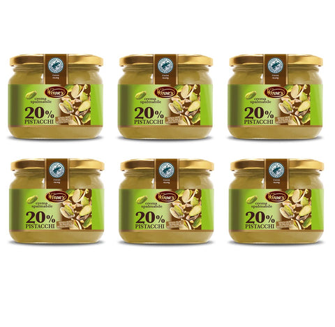 WITOR'S Crema Spalmabile al Pistacchio Streichfähige Creme mit Pistazien 6x220g Original italienisch Aufstrich