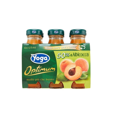 Yoga Fruchtsaft 24x Yoga Optimum Albicocca Aprikosen Fruchtsaft Glasflasche 125ml SONDERANGEBOT 8001440114274