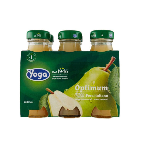 Yoga Fruchtsaft 6x Yoga Optimum Pera Birne Fruchtsaft Glasflasche 125ml 8001440114250