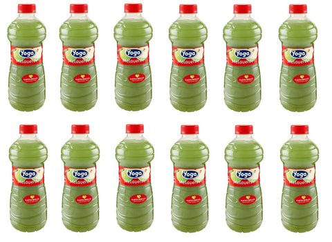 Yoga Fruchtsäfte 12x Yoga Fruchtsaft fruit juice Pet flasche Mela verde grüner Apfel saft 1Lt 8001440119309