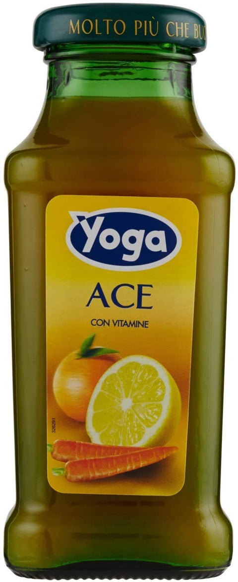Yoga Bar Ace Orangen und Karottensaft Fruchtsaft Getränk Fruchtgeschmack Vitamine A, C und E Glasflasche 200 ml fruit juice italienisch Original
