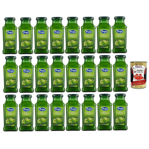 Yoga Fruchtsäfte Yoga Magic Bar flasche Fruchtsaft fruit juice Mela verde, grüner Apfel-Fruchtsaft saft 24x 200 ml Original italienisch inkl. Italian Gourmet Polpa 400g 0