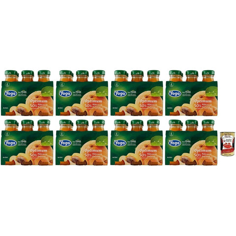 Yoga Fruchtsäfte Yoga Optimum Albicocca,Glutenfrei Aprikose Fruchtsaft,Erfrischendes Getränk,Einweg-Glasflasche 125ml 48x Original italienisch inkl. Italian Gourmet Polpa di Pomodoro 400g Dose 8001440114274