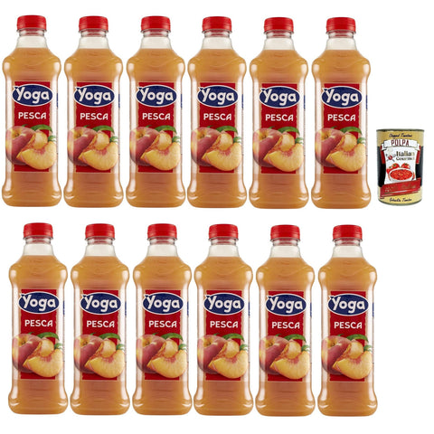 Yoga Succo di frutta Pesca, Pfirsch Früchte Fruchtsaft Getränk Fruchtgeschmack PET flasche 12x 1000 ml fruit juice italienisch Original