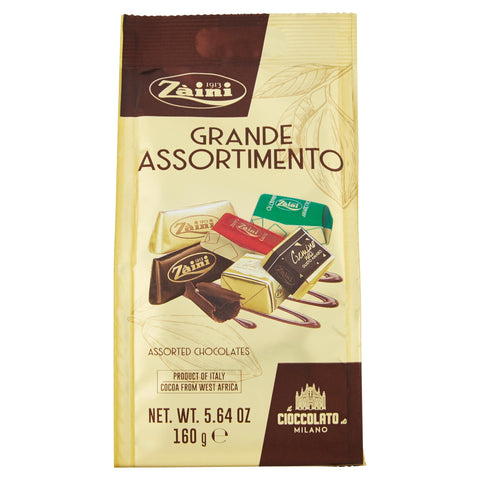 Zaini grande assortimento gemischte Schokoladenpralinen mit Gianduiotti Nougat Cremino caffé Praline Zartbitter 3x 160gr italienisch Original