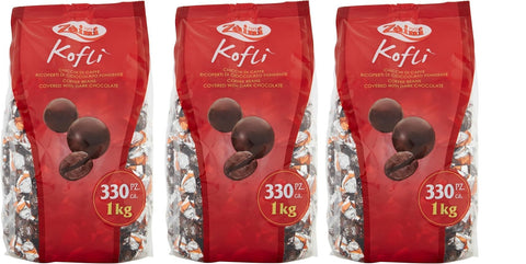Zaini Kofli' Kaffeebohnen mit dunkler Schokolade überzogen 3x 1000 g italienisch Original