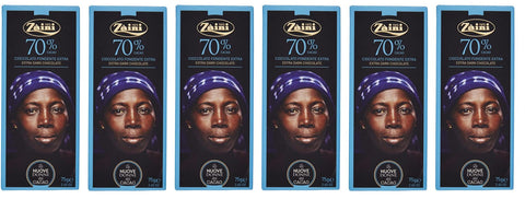 Zaini Tavoletta Cioccolato Fondente Extra Dunkler Schokoriegel Dunkle Schokolade 70% Kakao 6x 75g italienisch Original
