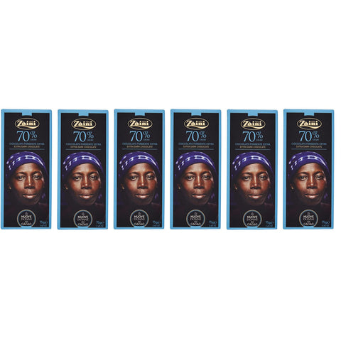 Zaini Tavoletta Cioccolato Fondente Extra Dunkler Schokoriegel Dunkle Schokolade 70% Kakao 6x 75g italienisch Original
