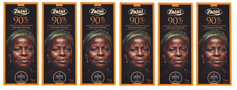 Zaini Tavoletta Cioccolato Fondente Extra Dunkler Schokoriegel Dunkle Schokolade 90% Kakao 6x 75g italienisch Original