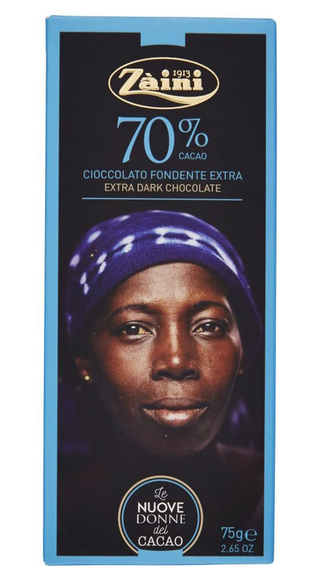 Zaini Tavoletta Cioccolato Fondente Extra Dunkler Schokoriegel Dunkle Schokolade 70% Kakao 75g italienisch Original