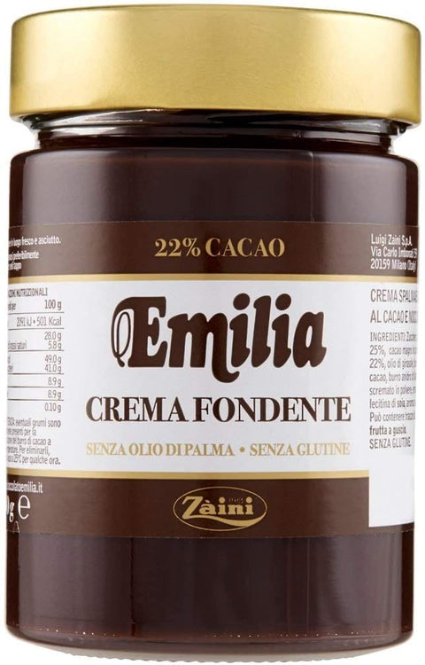 Zaini Emilia Crema Fondente Dunkle Creme Kakaocreme 22% Kakao streichfähige Creme 3x 350g italienisch Original