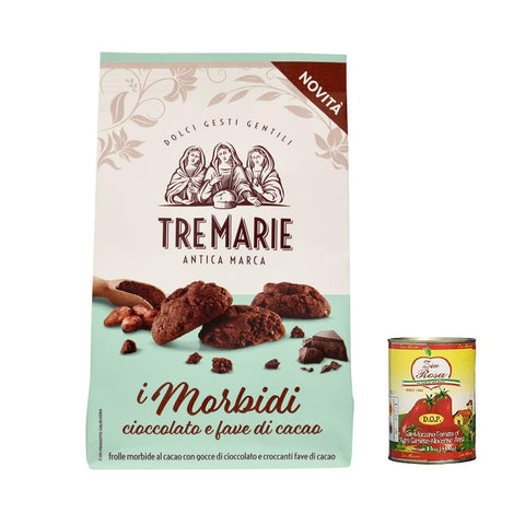 Zia Rosa 12x Tre marie i morbidi cioccolato e fave di cacao, Schokolade und Kakaobohnen biscuits Kekse 300 g + Zia Rosa DOP Pomodoro San Marzano Dose von 400 g