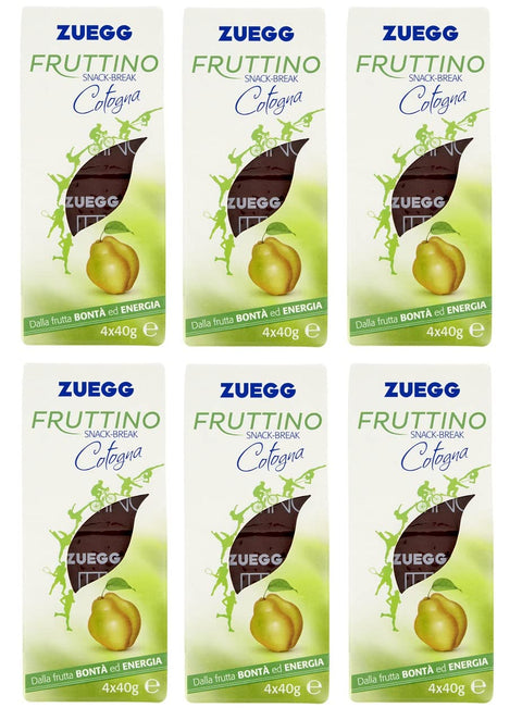 Zuegg Fruttino Snack Break Cotogna Quitten Snacks Jede Box enthält 4 Packungen mit je 6x 40g italienisch Original
