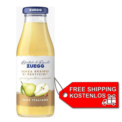Zuegg Fruchtsaft 6x Zuegg Pera Pfirsichfruchtsaft ohne Pestizidrückstände, 500 ml Glasflasche