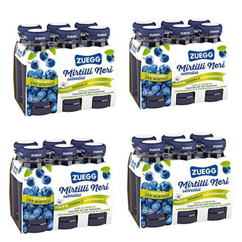 Zuegg Blaubeeresaft Packung von 24 Flaschen von 125 ml Fruchtsäfte italienisch Original