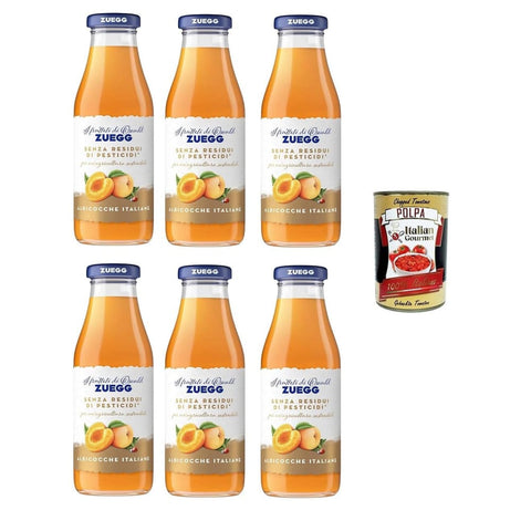 Zuegg Fruchtsäfte Zuegg Nettare di Albicoche senza pesticidi Aprikosennektar ohne Pestizide 6x 500ml Original italienisch inkl. Italian Gourmet Polpa 400g 8000340560792